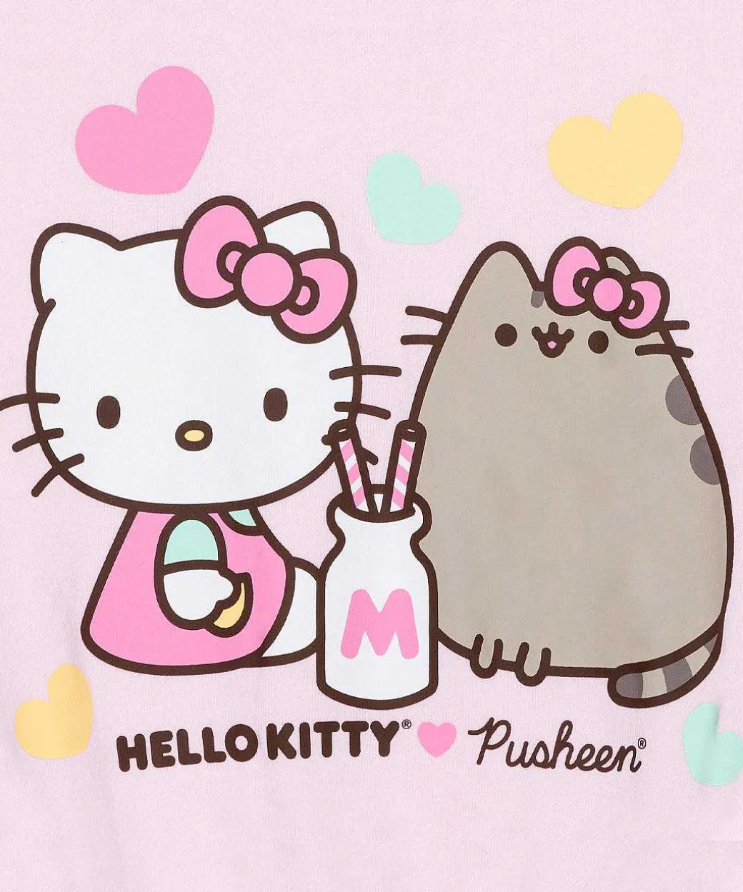 Ladies^Hybrid Hello Kitty® X Pusheen® Ladies Cropped Sweatshirt