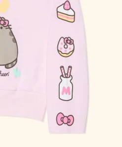 Ladies^Hybrid Hello Kitty® X Pusheen® Ladies Cropped Sweatshirt