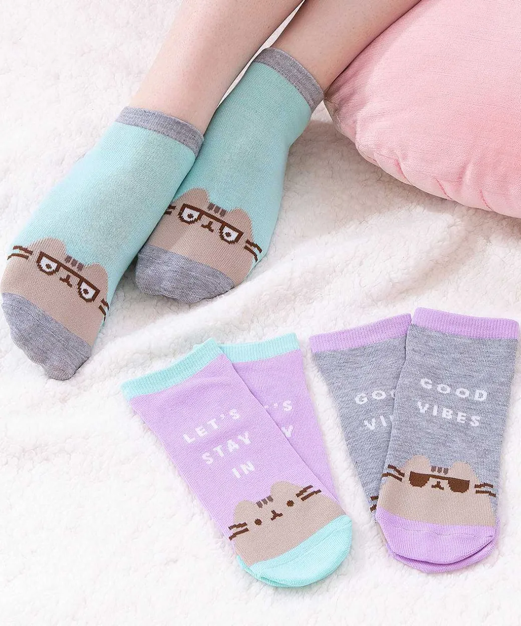 Socks & Slippers^IML Pusheen Good Vibes 3-Pack Ankle Socks
