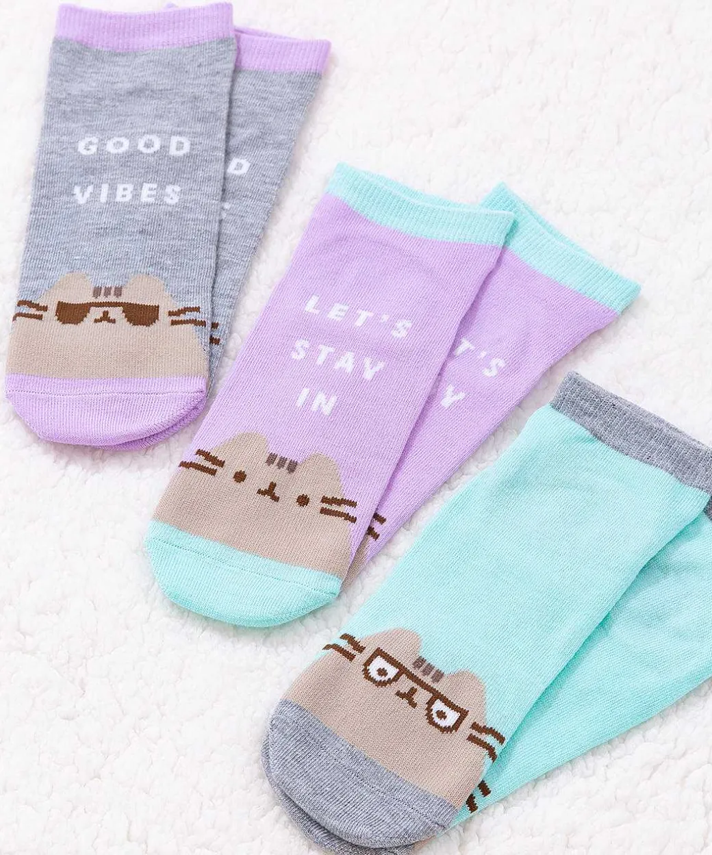 Socks & Slippers^IML Pusheen Good Vibes 3-Pack Ankle Socks