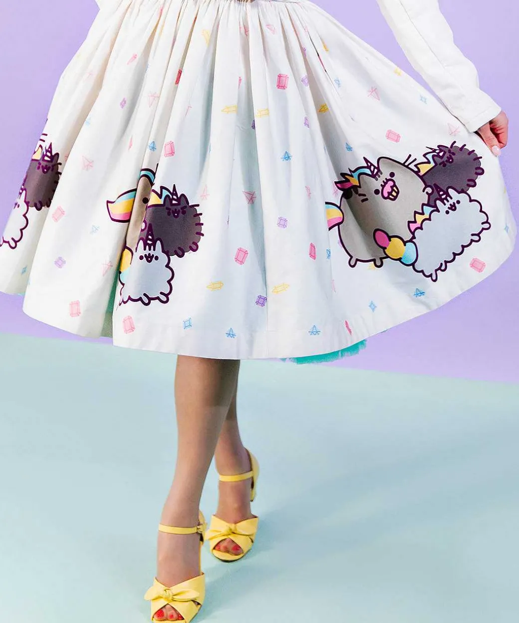 Ladies^Sarsparilly Pusheenicorn Magical Jewel Skirt