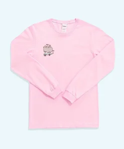 Guys & Unisex^ACDC Scooter Pusheen Long-Sleeve Unisex Tee